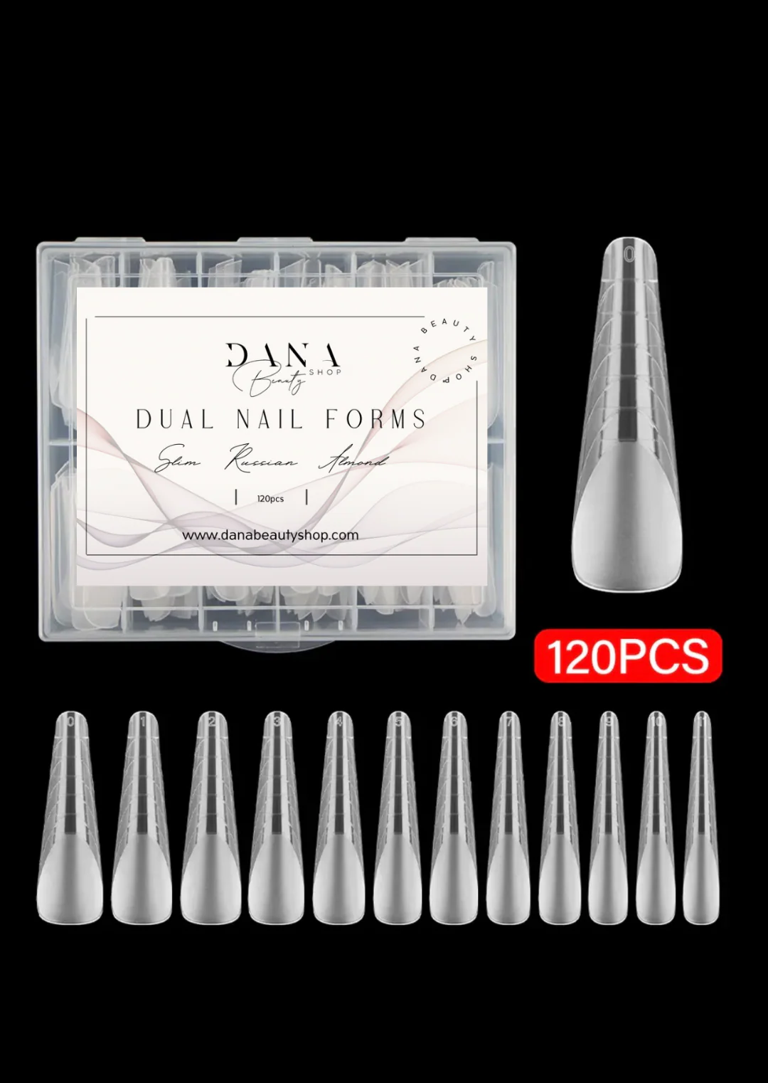 Dana Beauty Shop – Dual Nail Forms Slim Russian Almond Full Cover 120pcs