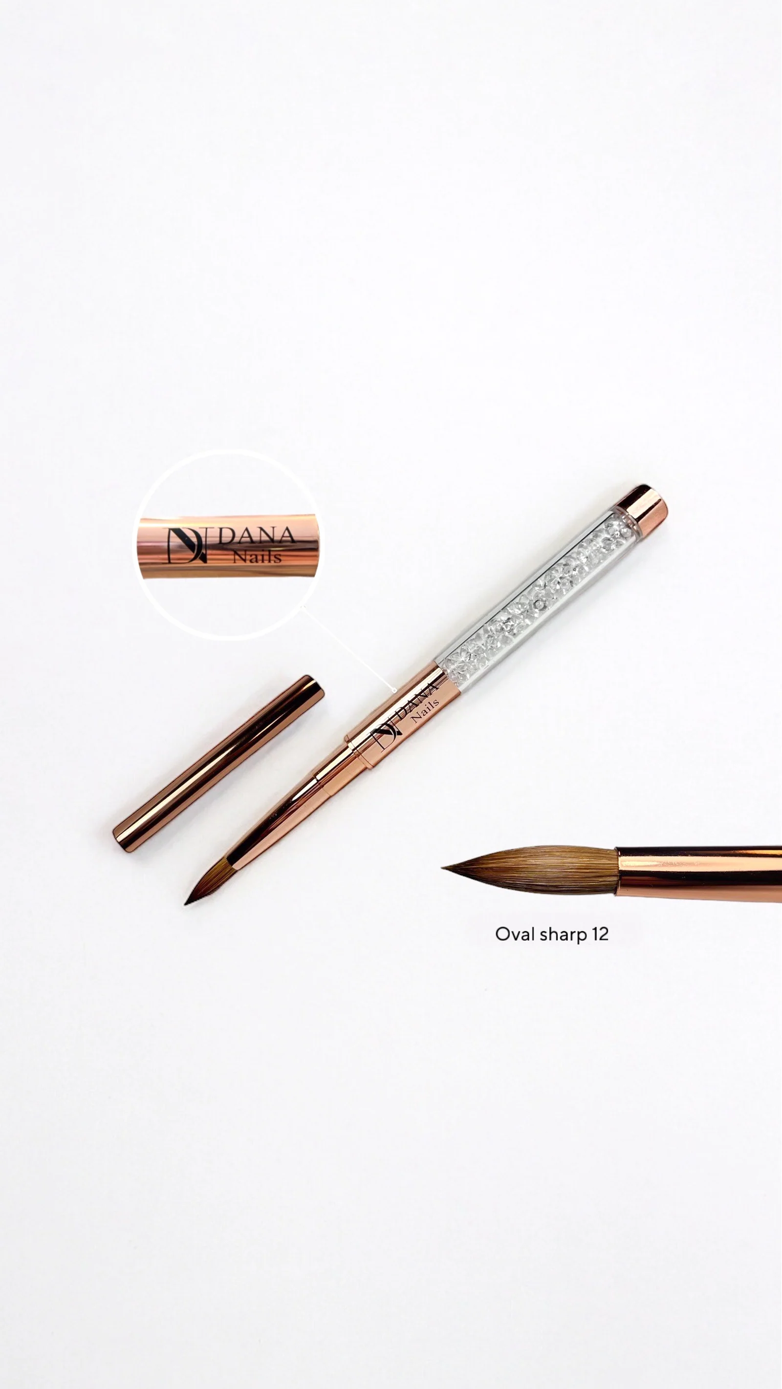 Dana Nails Kolinsky Hair Round Nail ACRYLIC / ACRYGEL Brush  #12