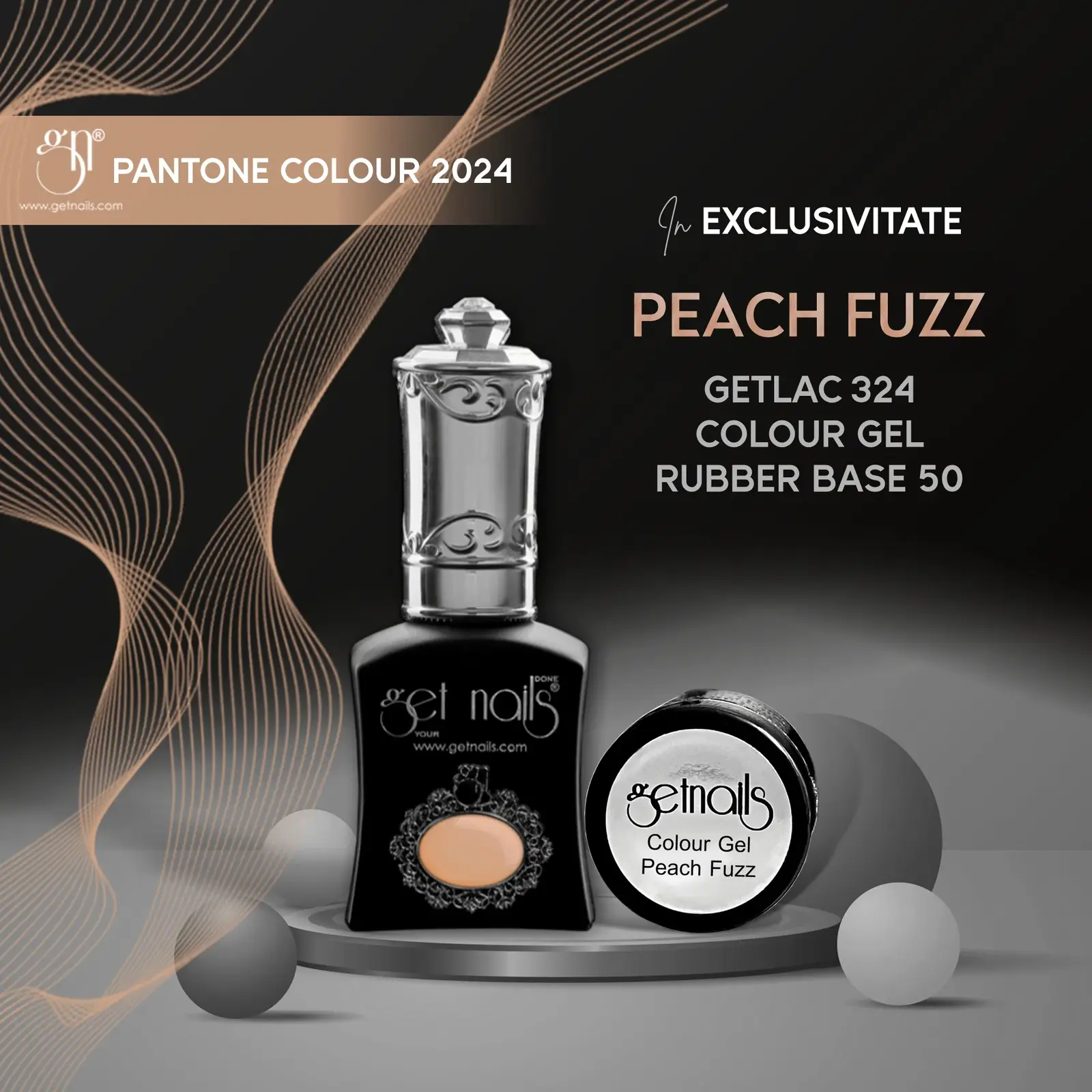 Get Nails, GetLac Rubber Base 50 Peach Fuzz 15g GN - Image 2