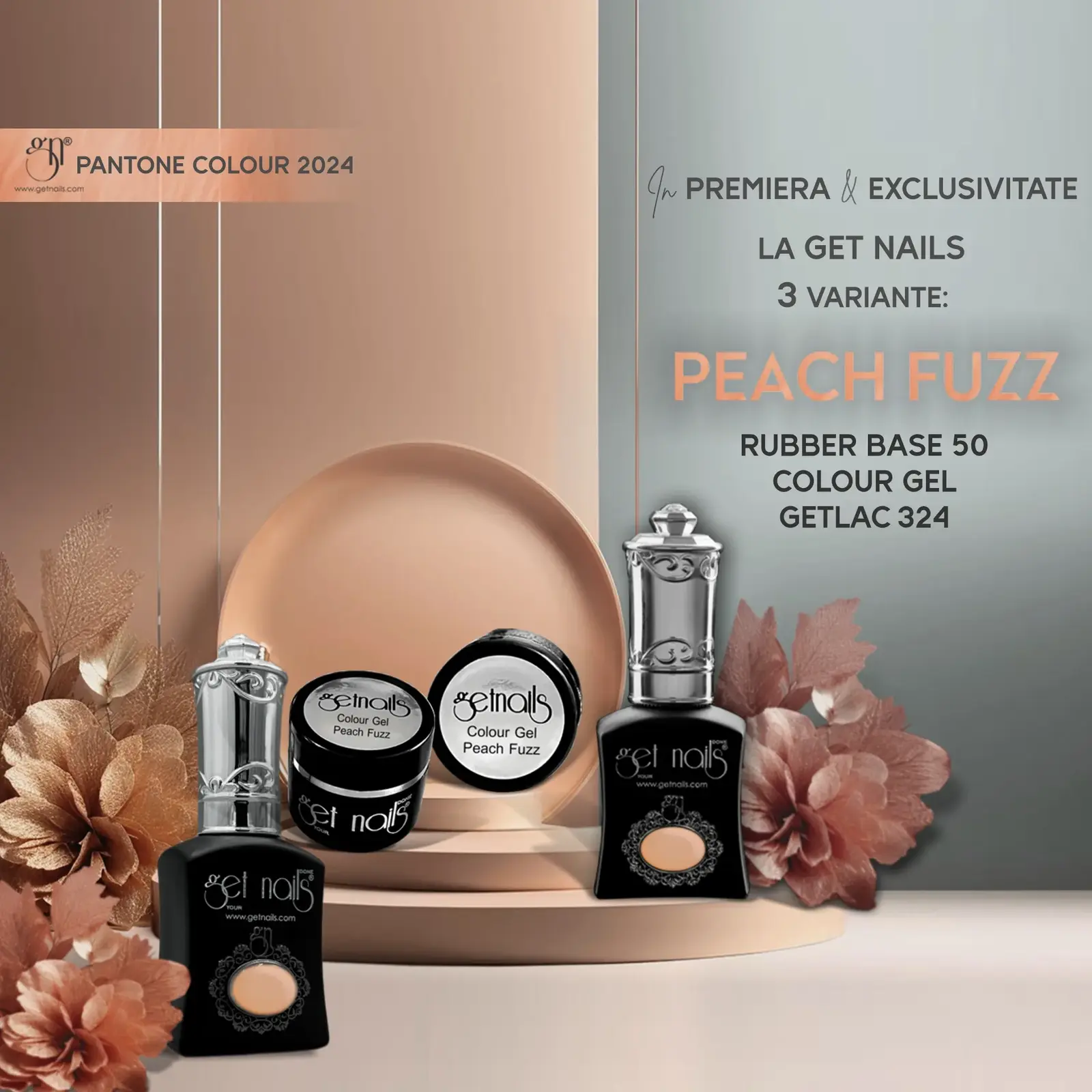 Get Nails, GetLac Rubber Base 50 Peach Fuzz 15g GN - Image 3