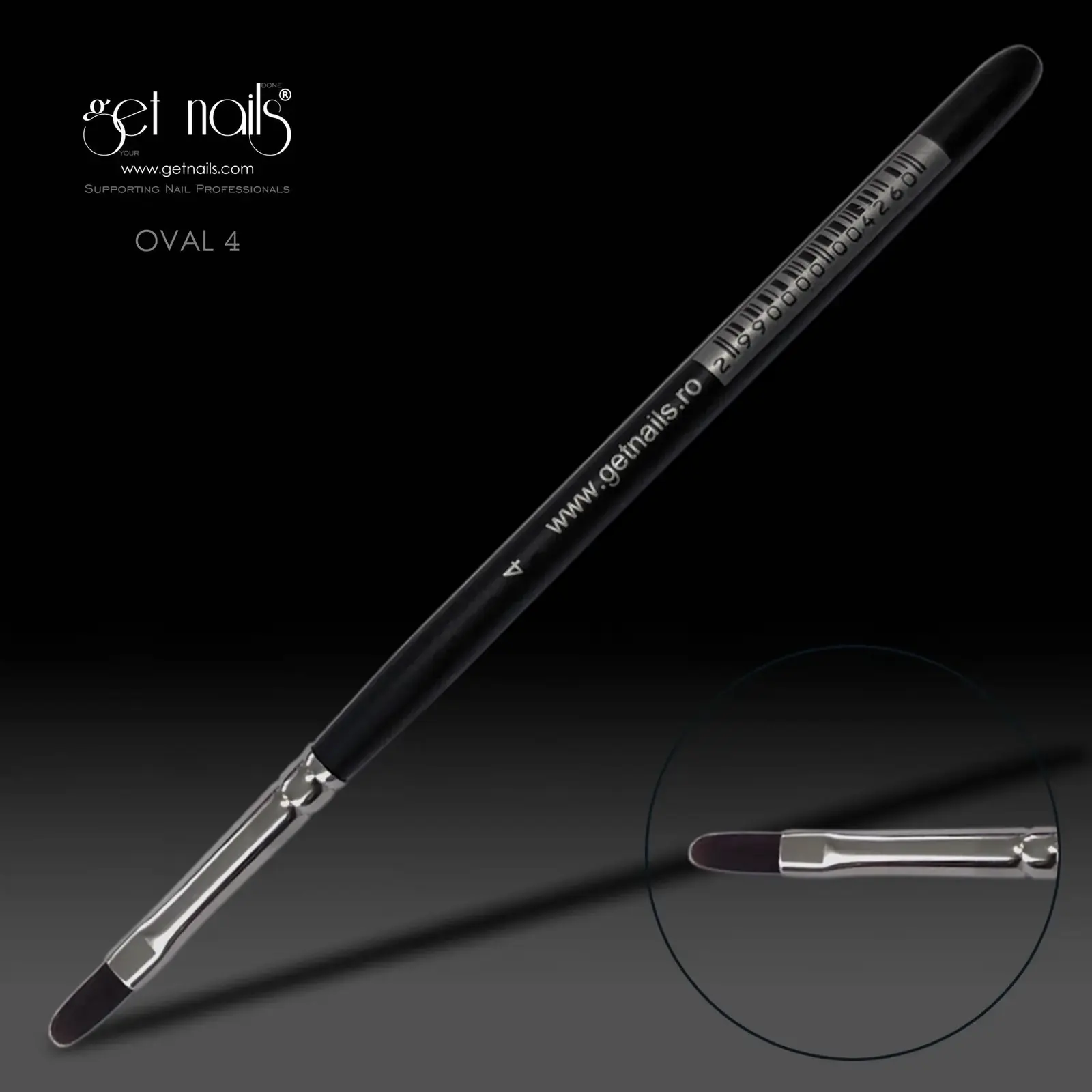 Get Nails, Oval Gel Brush No. 4 GN