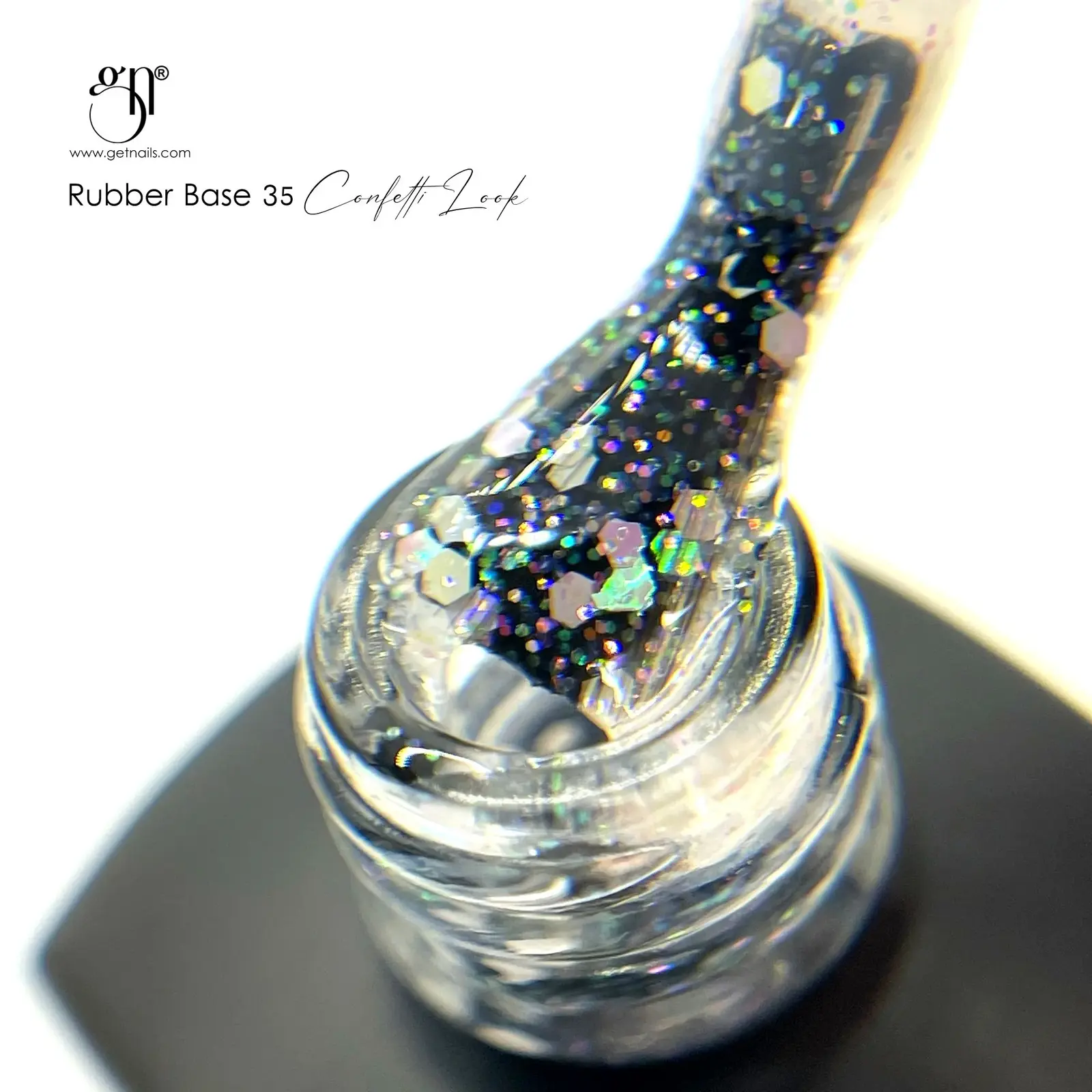 Get Nails, Rubber Base 35 Confetti Look 15g GN - Image 3