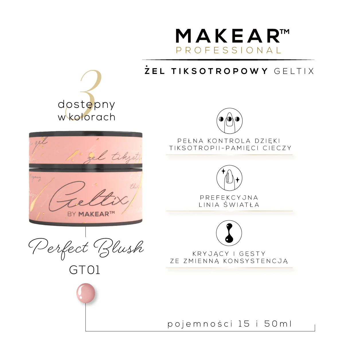 Makear Geltix - Perfect Blush GT01, 15ml - Image 2