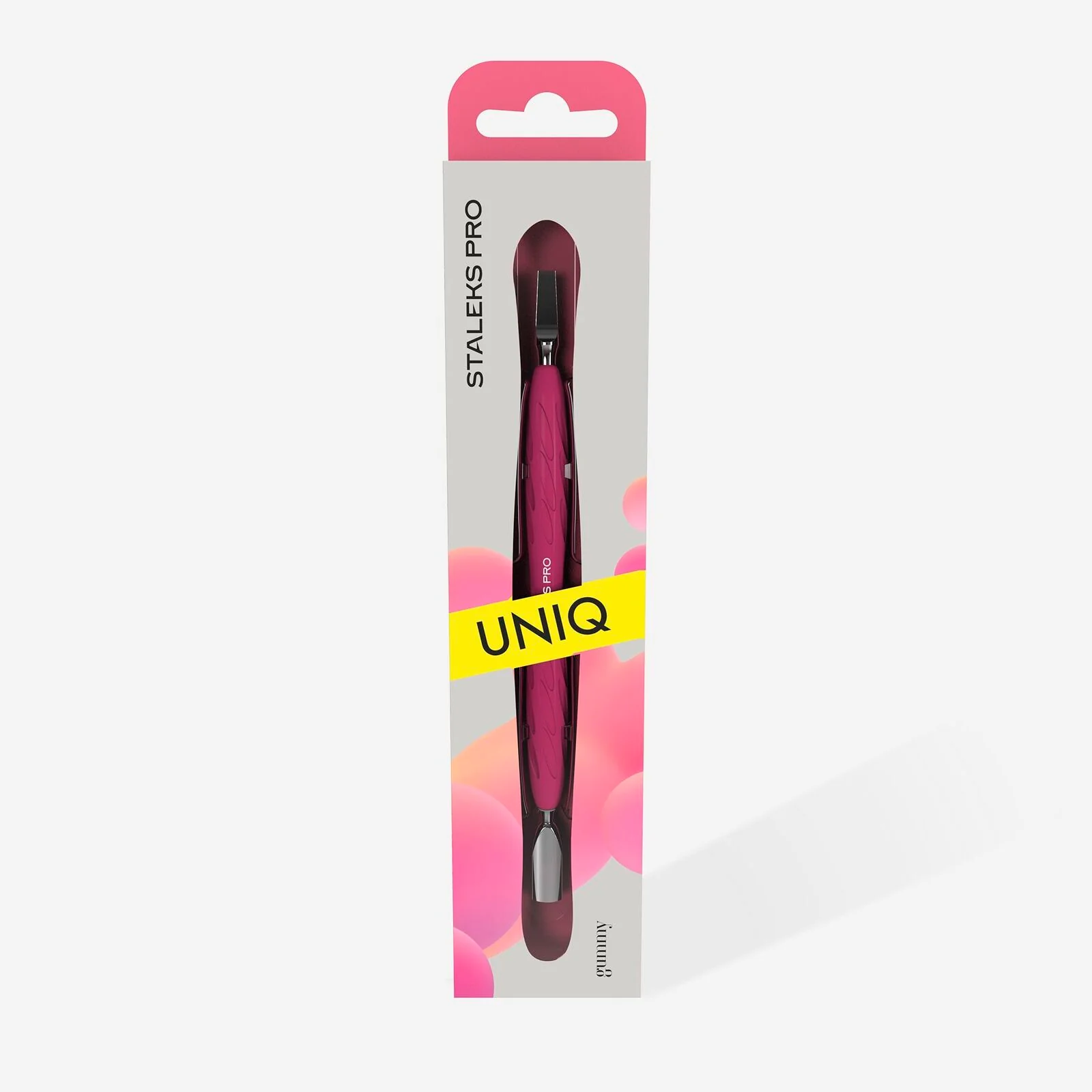 STALEKS PRO Manicure pusher with silicone handle “Gummy” UNIQ 10 TYPE 5 (narrow rounded pusher + wide blade) - Image 4