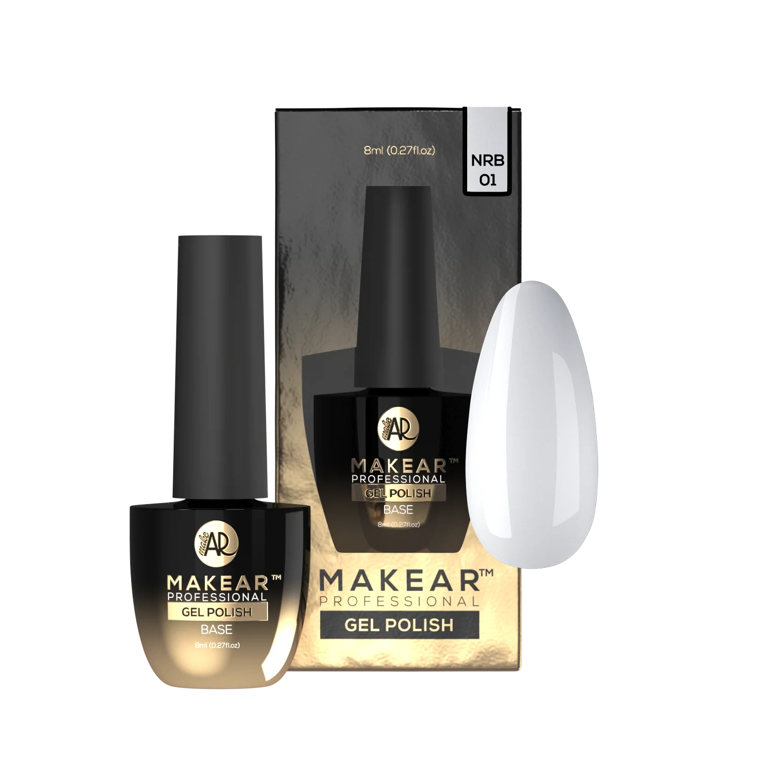 Makear Rubber Base - White NRB01, 8ml - Image 2