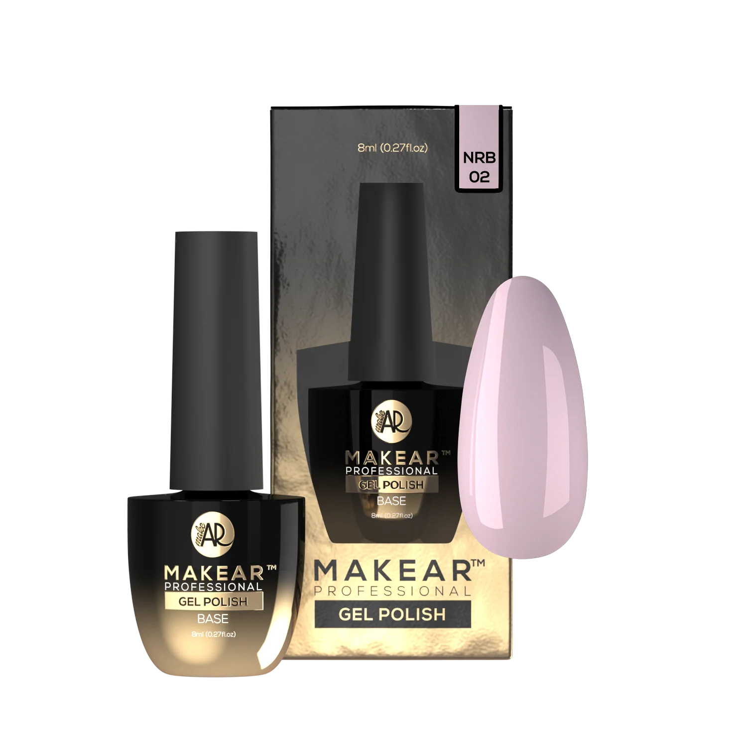 Makear Rubber Base - French Pink NRB02, 8ml - Image 2