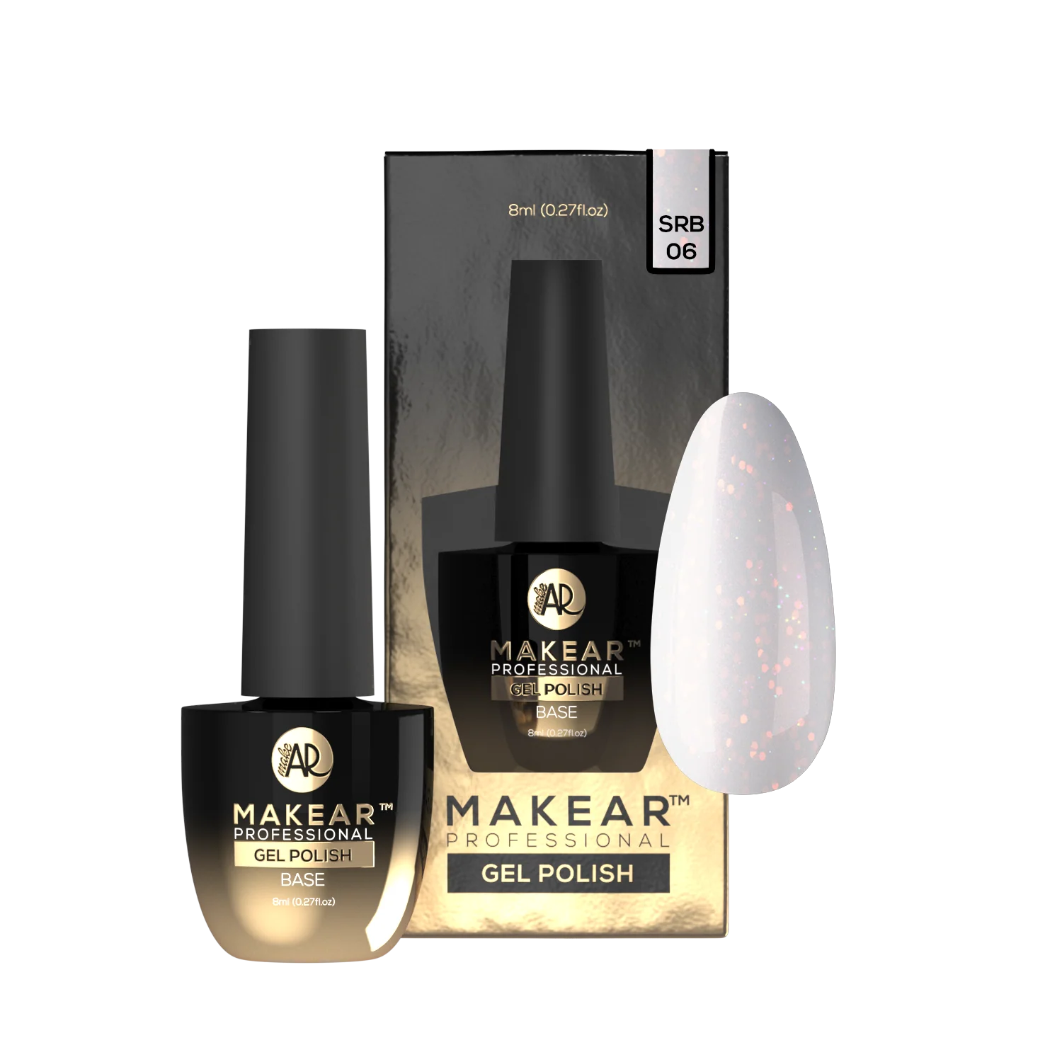 Makear Sparkling Rubber Base SRB06, 8ml - Image 2