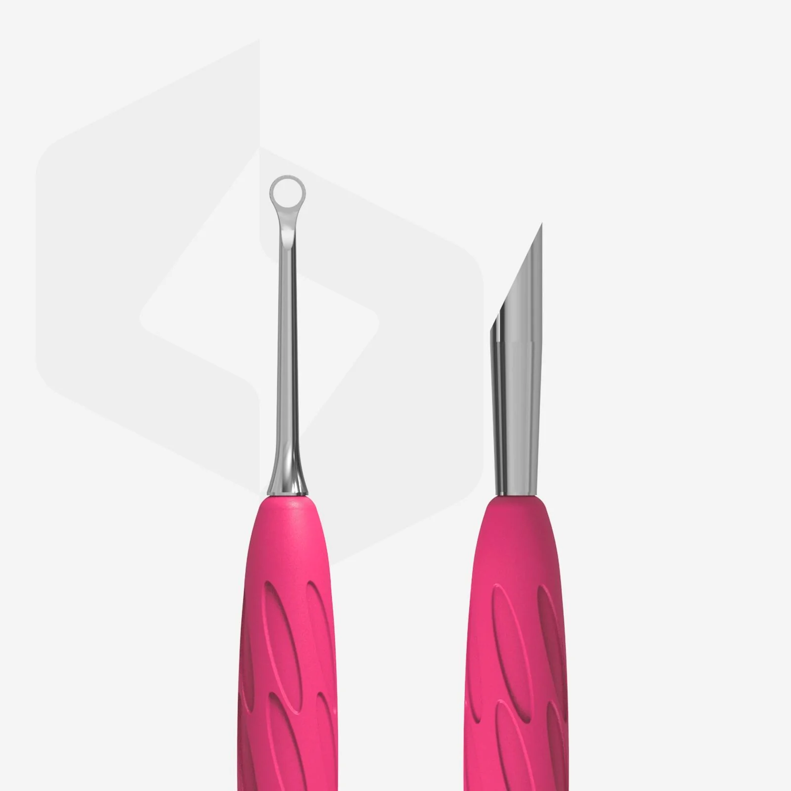 STALEKS PRO Manicure pusher Gummy with silicone handle UNIQ 11 TYPE 2 (beveled and loop pusher) - Image 2