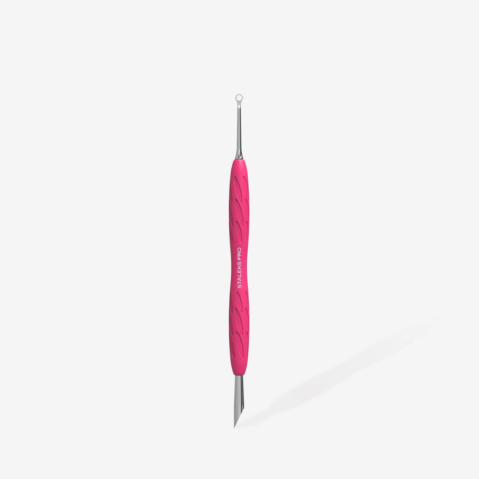 STALEKS PRO Manicure pusher Gummy with silicone handle UNIQ 11 TYPE 2 (beveled and loop pusher) - Image 3