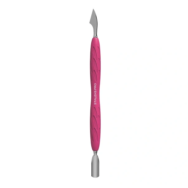 Staleks PRO Manicure pusher with silicone handle “Gummy” UNIQ 10 TYPE 2 (narrow rounded pusher + slanted pusher) - Image 2