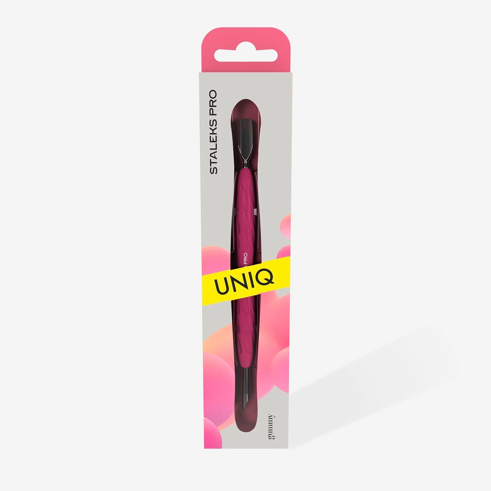 Staleks PRO Manicure pusher with silicone handle “Gummy” UNIQ 10 TYPE 2 (narrow rounded pusher + slanted pusher) - Image 3