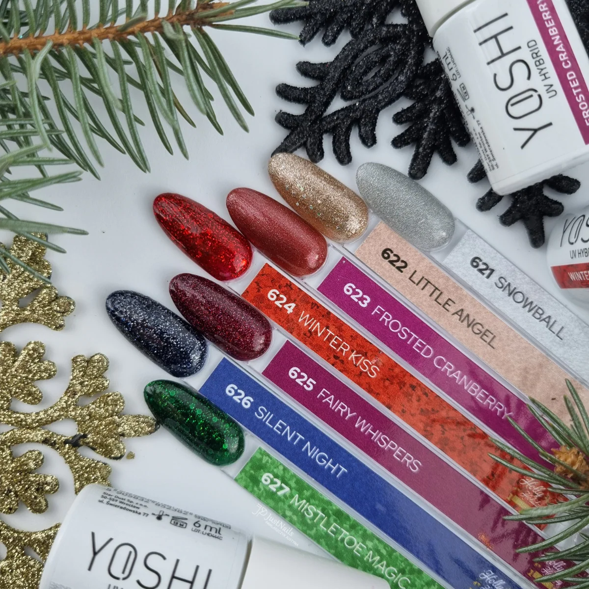 YOSHI Gel Polish 621 Holly Holiday - SNOWBALL, 6ml - Image 7